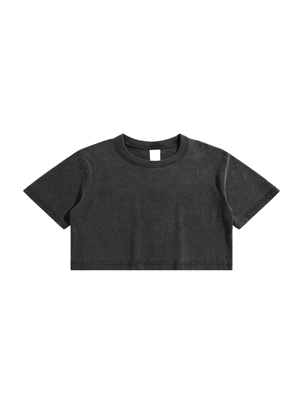 Streetwear Women's Solid Color Washed Crop Top