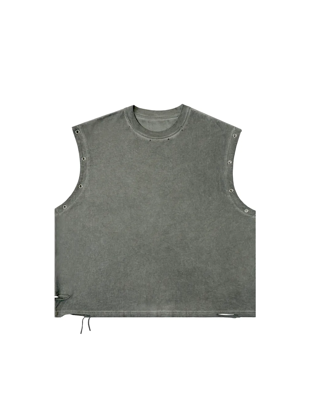 Distressed Grommet Eyelet Tank Top