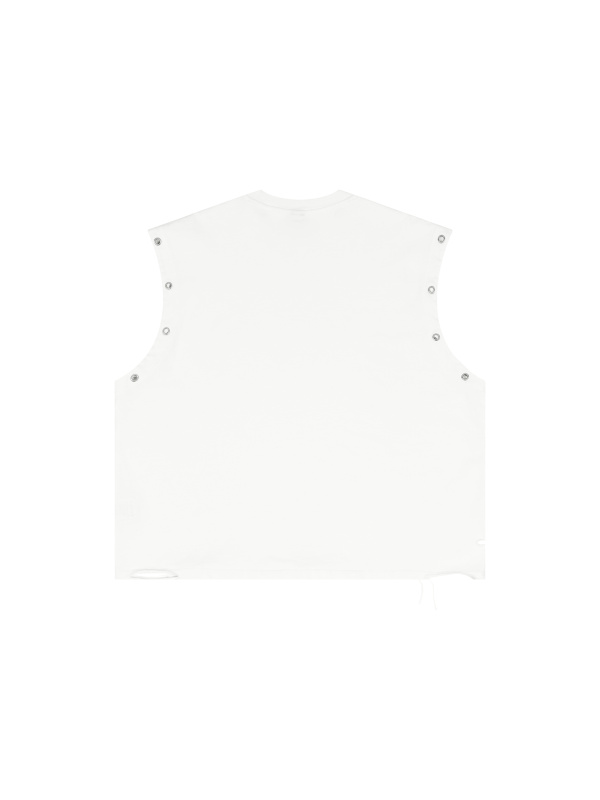 Distressed Grommet Eyelet Tank Top