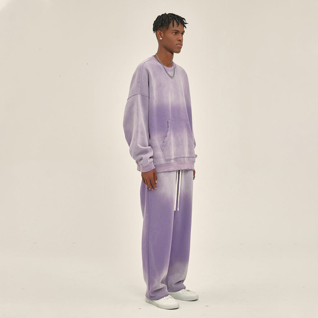 Streetwear Colored Gradient Washed Effect Pullover - Print On Demand-11