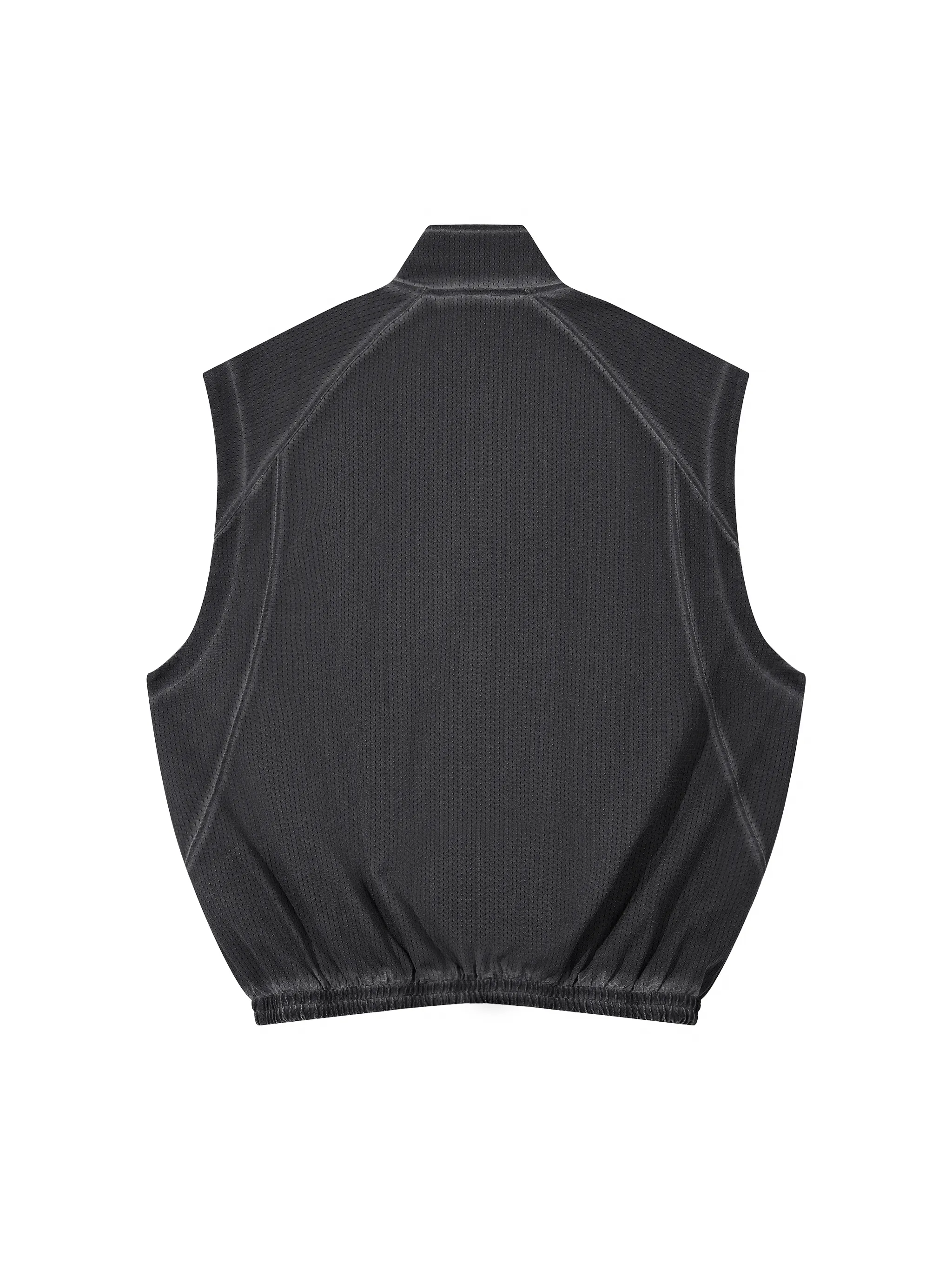 Unisex Vintage Wash Mesh Full-Zip Vest