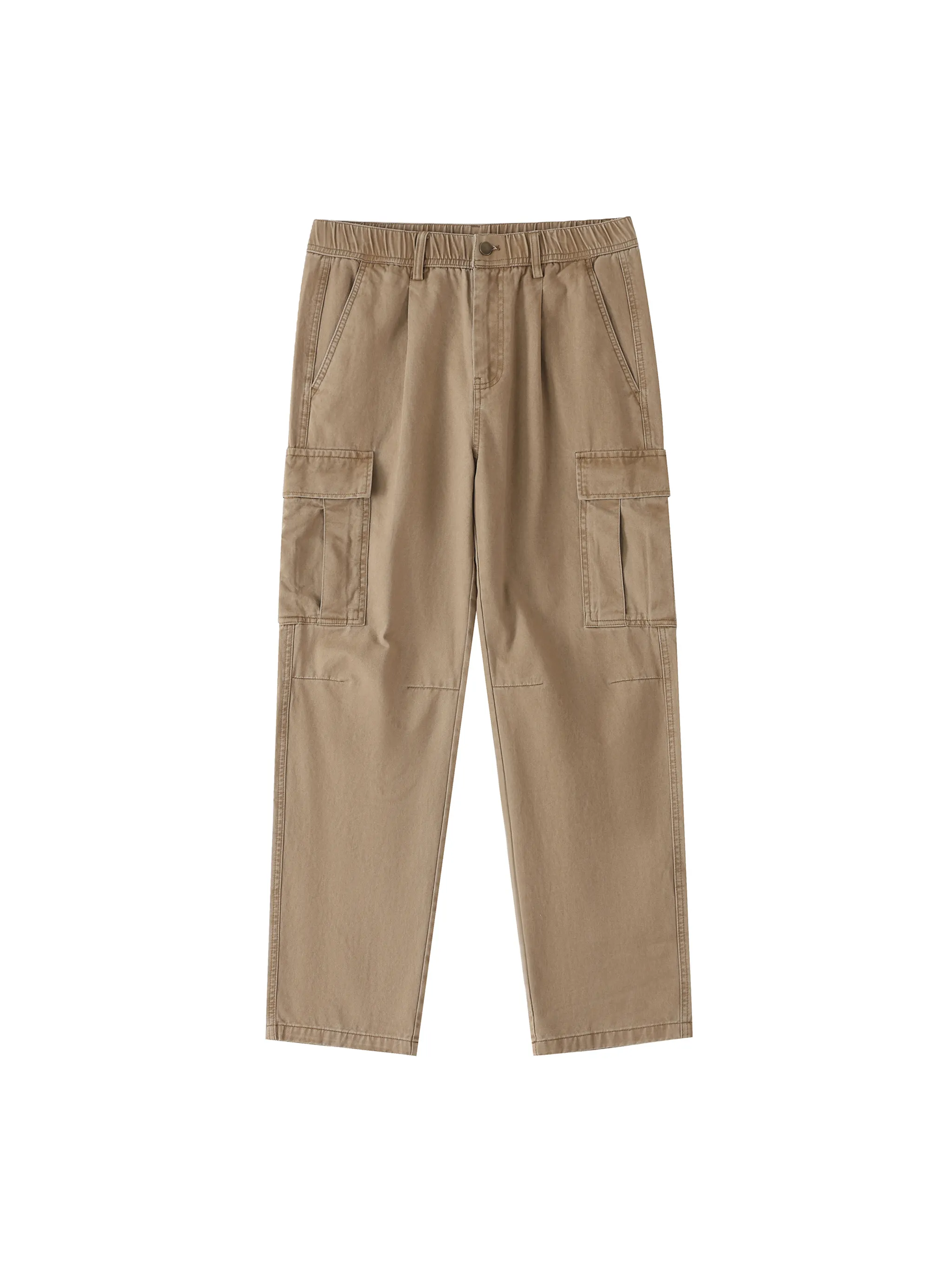 Cotton Elastic-Waist Cargo Pants