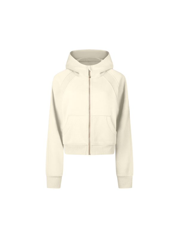 Cropped Zip-Through Hoodie