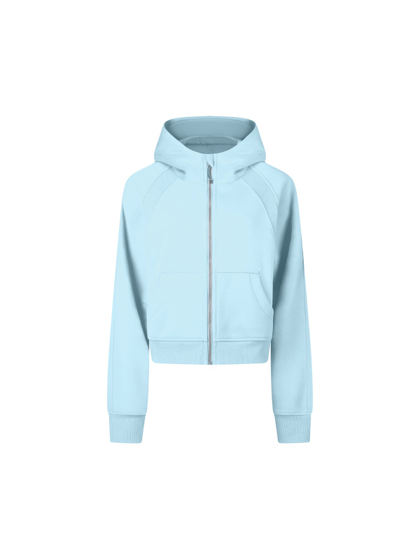 Cropped Zip-Through Hoodie