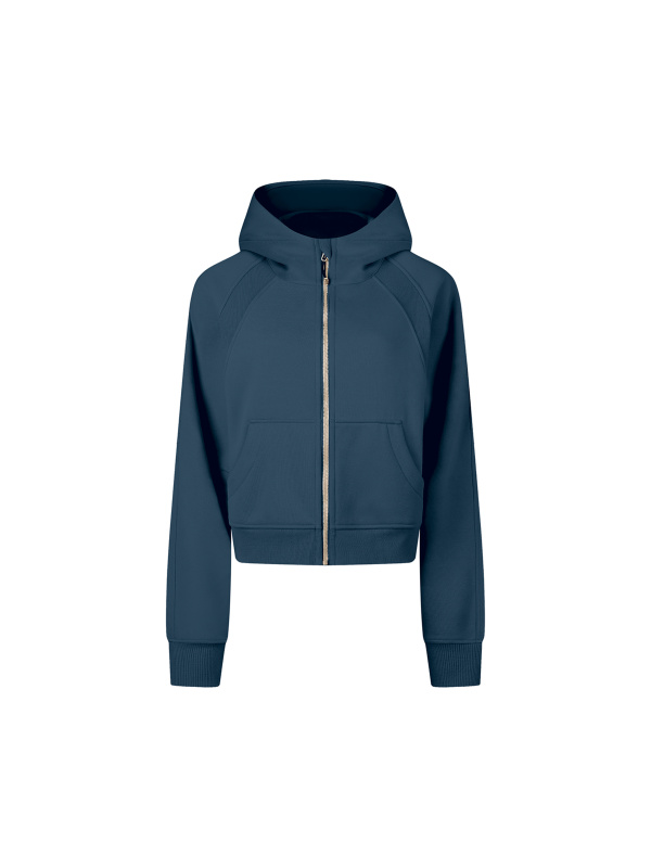 Cropped Zip-Through Hoodie