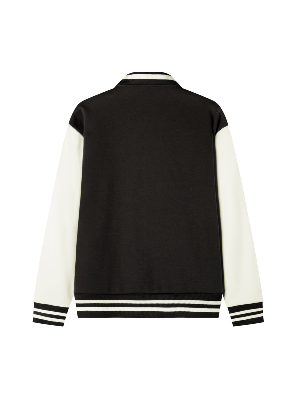 Two-Tone Fleeced Varsity Jacket