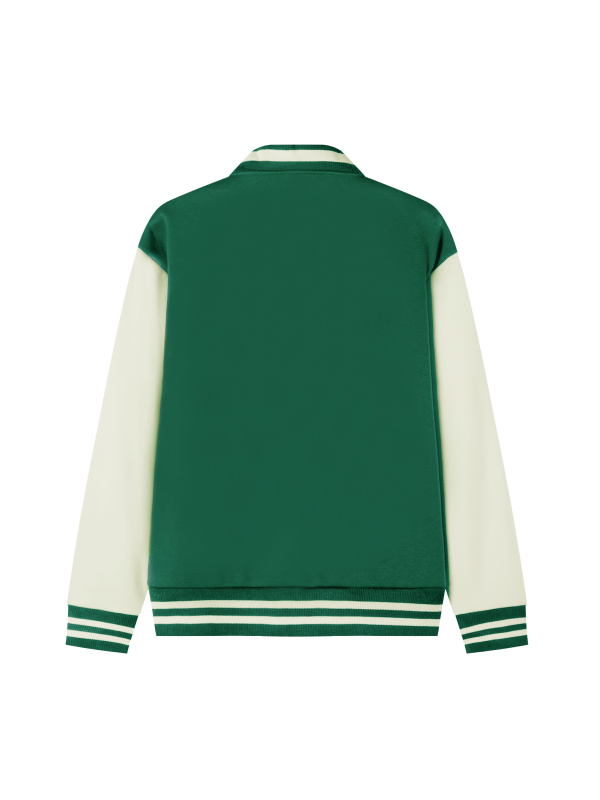 Two-Tone Fleeced Varsity Jacket