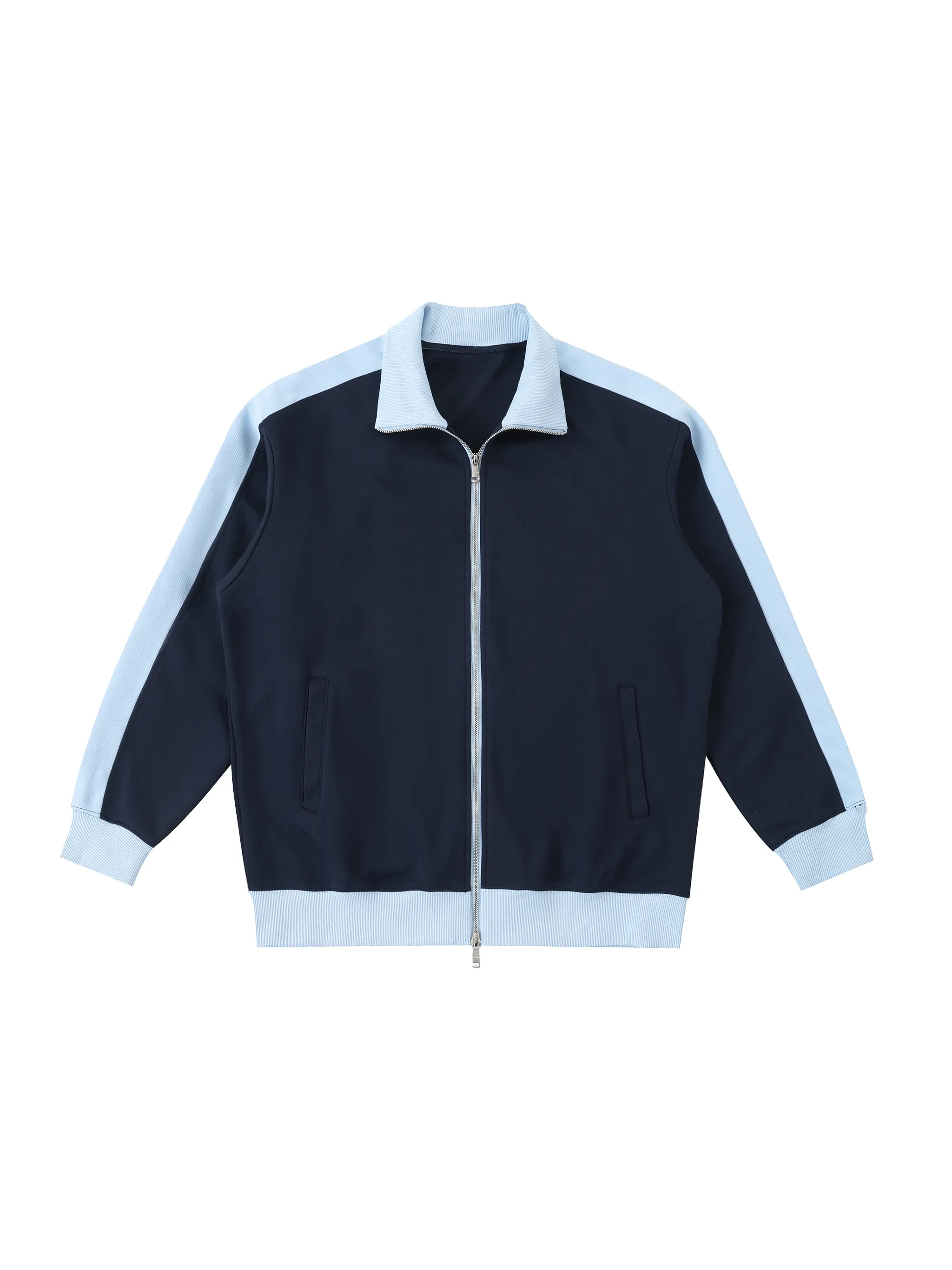 Contrast Trim Stand Collar Jacket