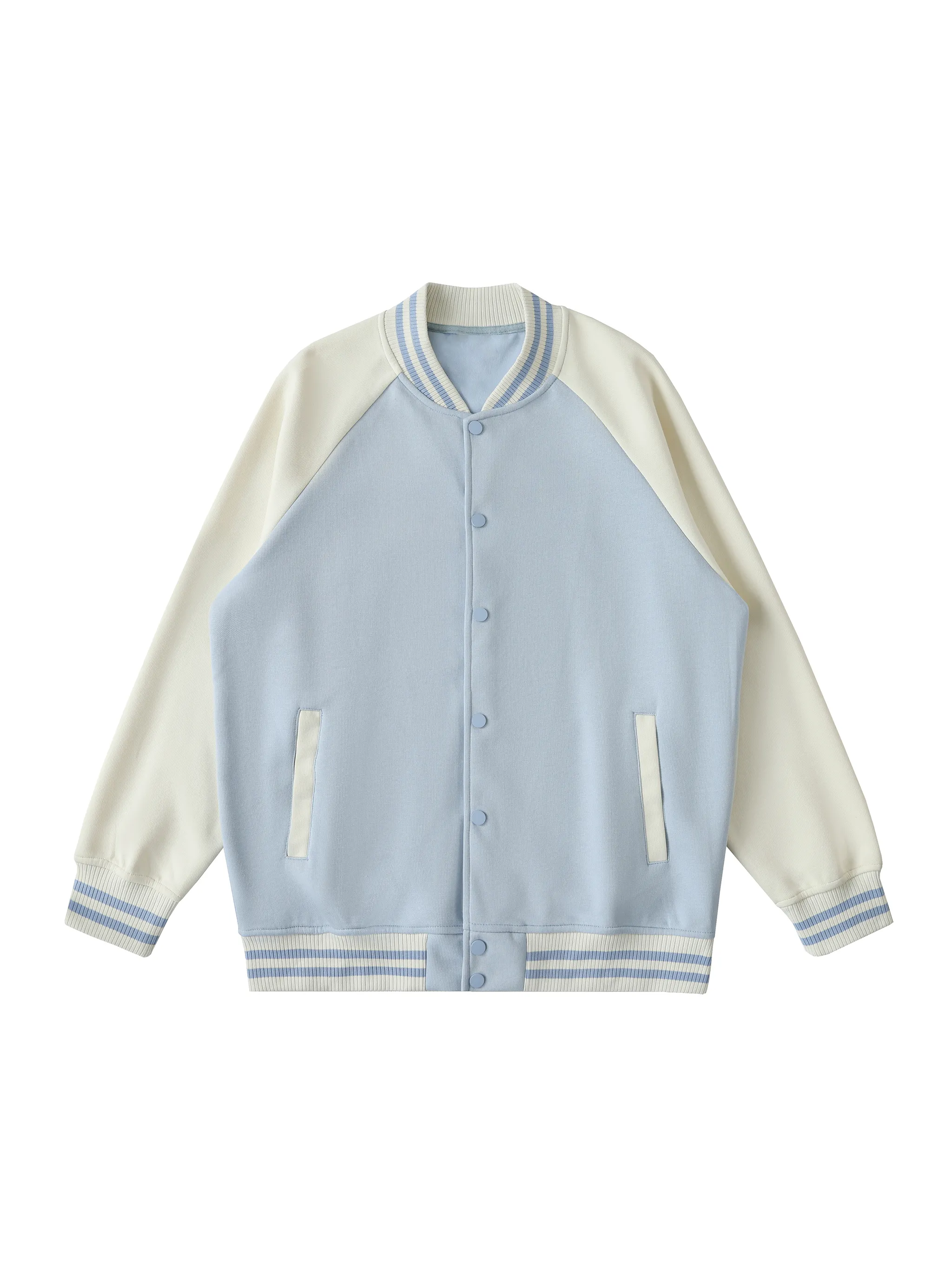 Two Tone Raglan Sleeve Varsity Jacket