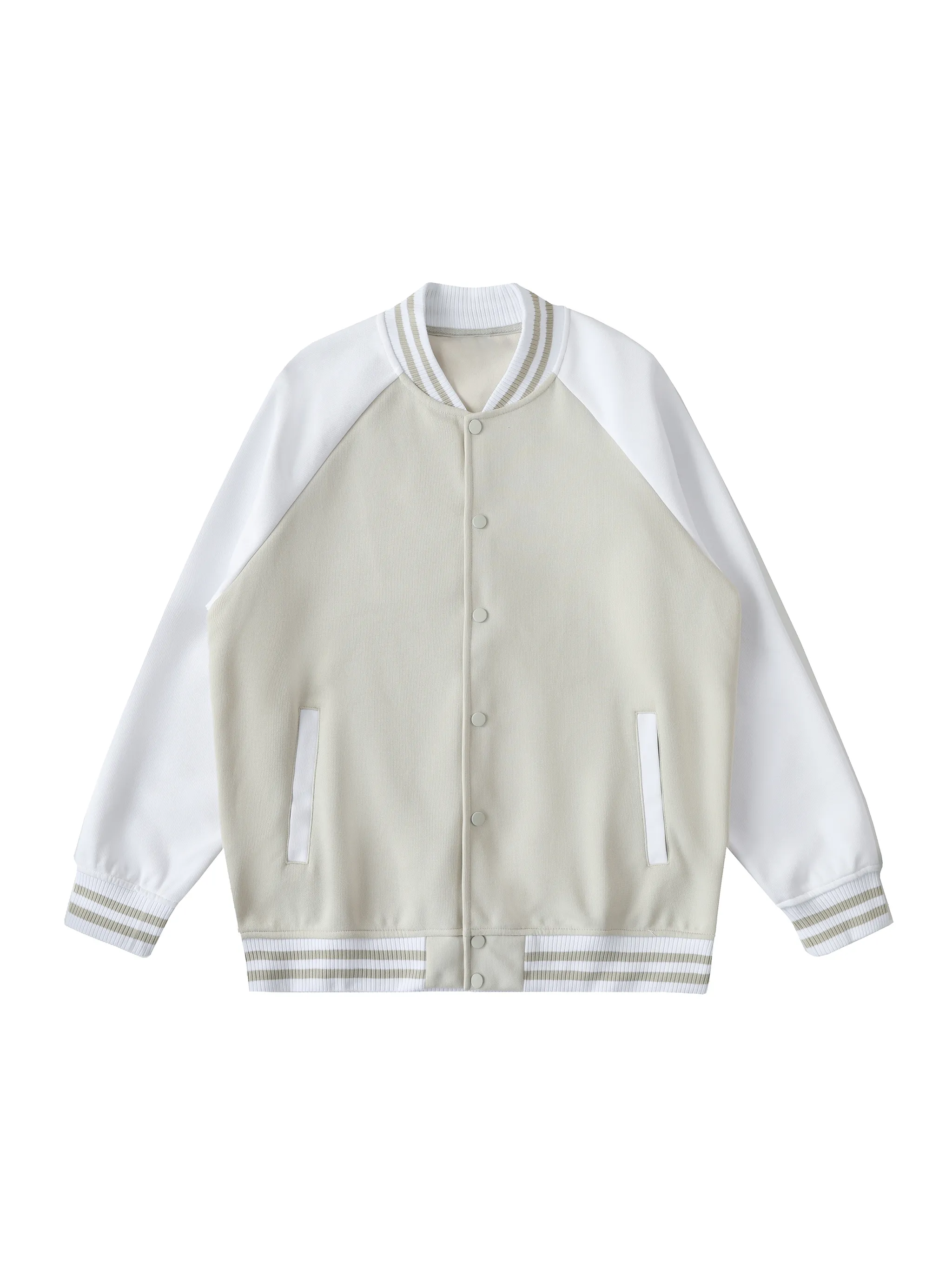 Two Tone Raglan Sleeve Varsity Jacket