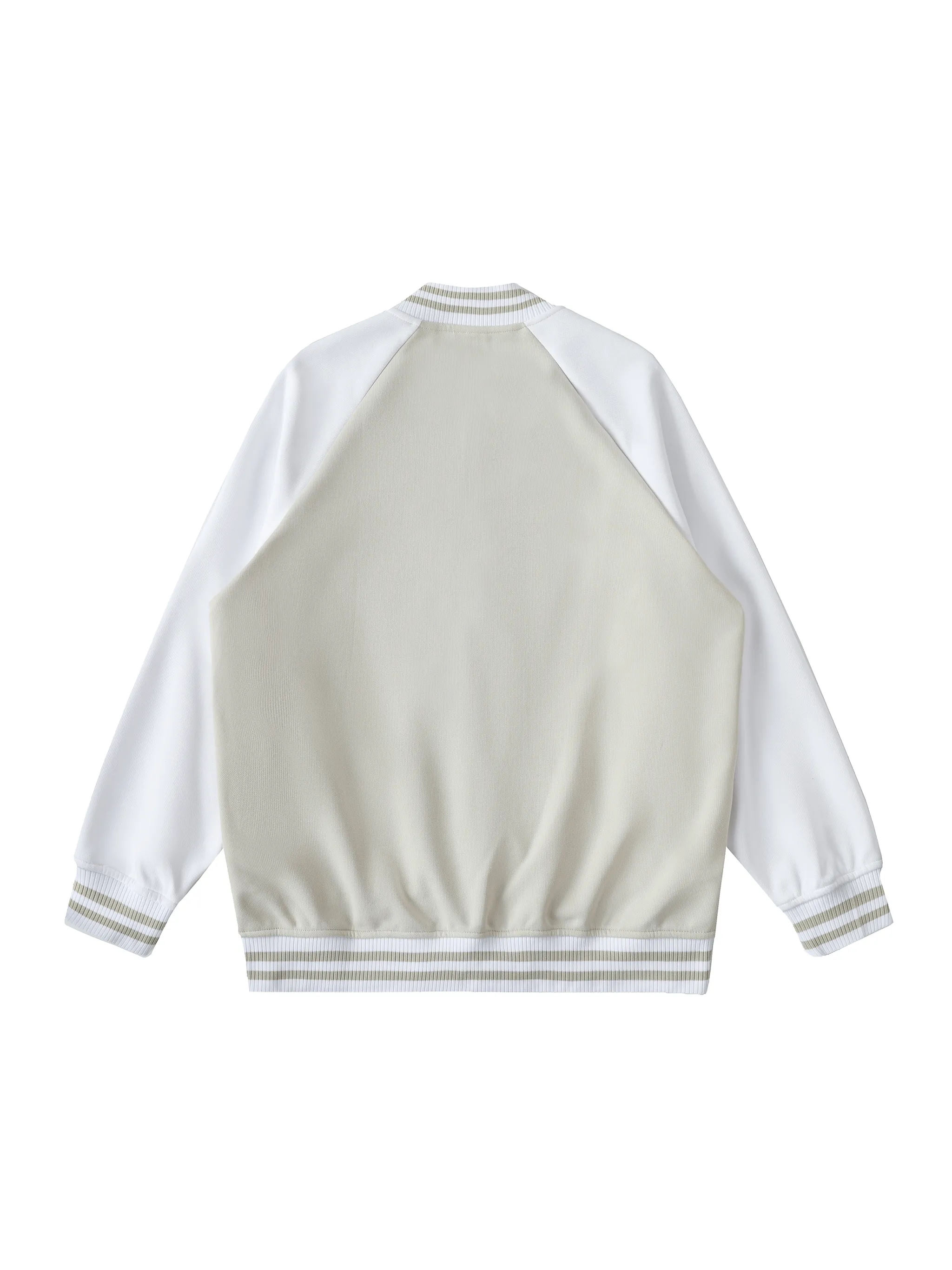 Two Tone Raglan Sleeve Varsity Jacket