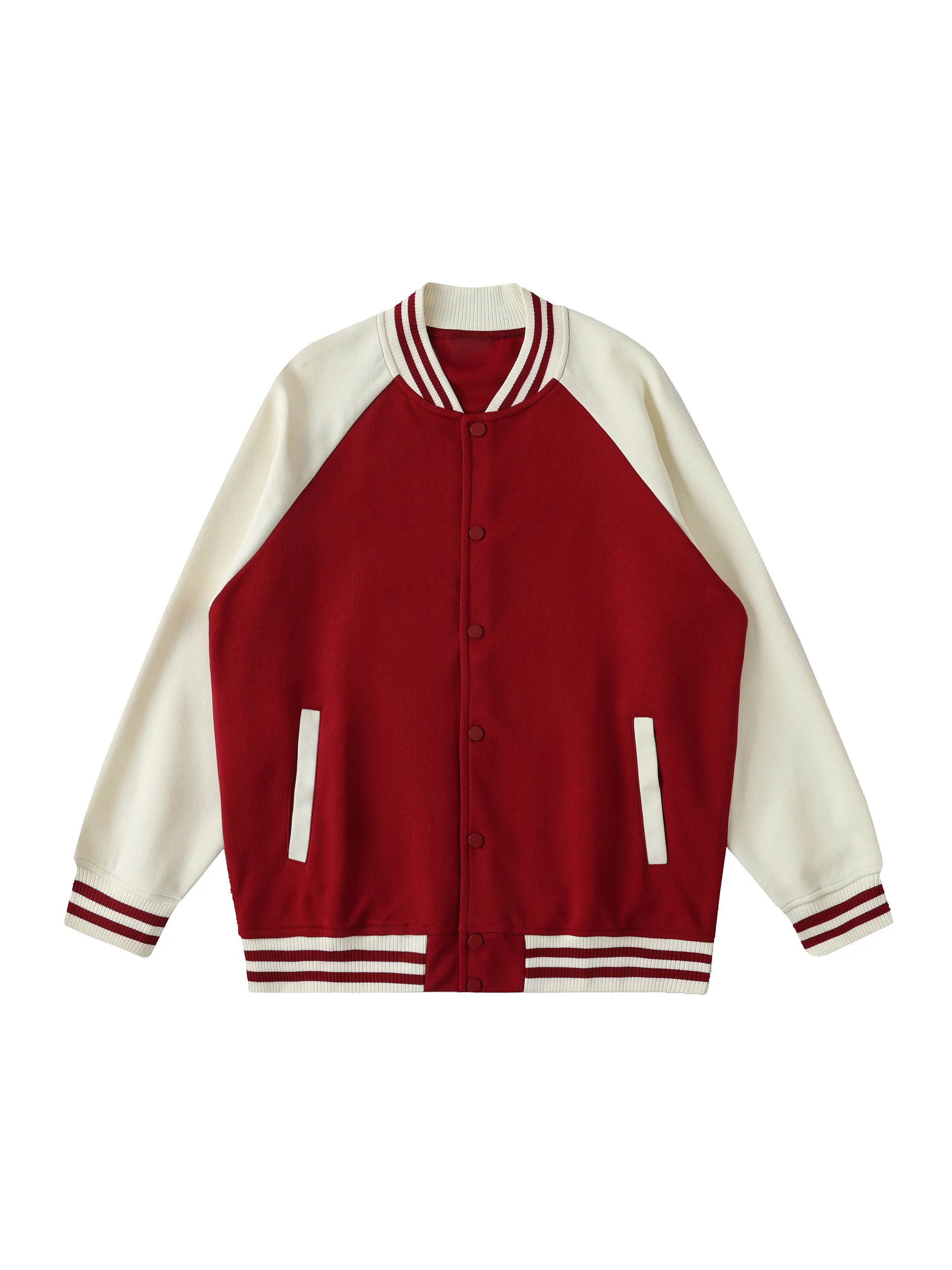 Two Tone Raglan Sleeve Varsity Jacket