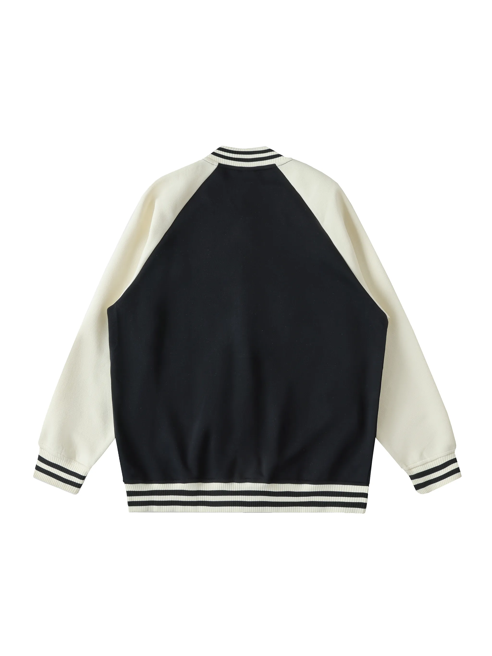 Two Tone Raglan Sleeve Varsity Jacket