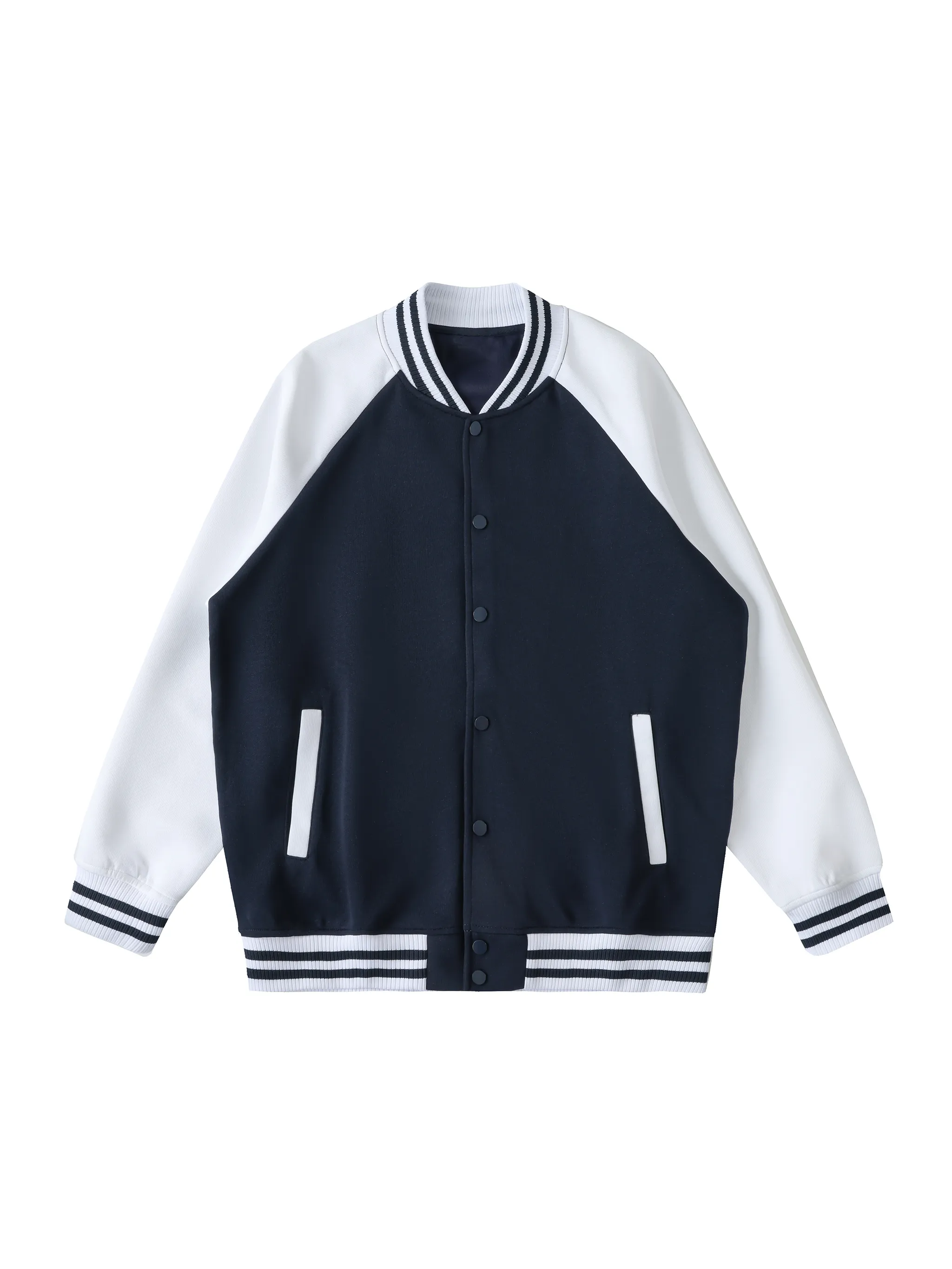 Two Tone Raglan Sleeve Varsity Jacket