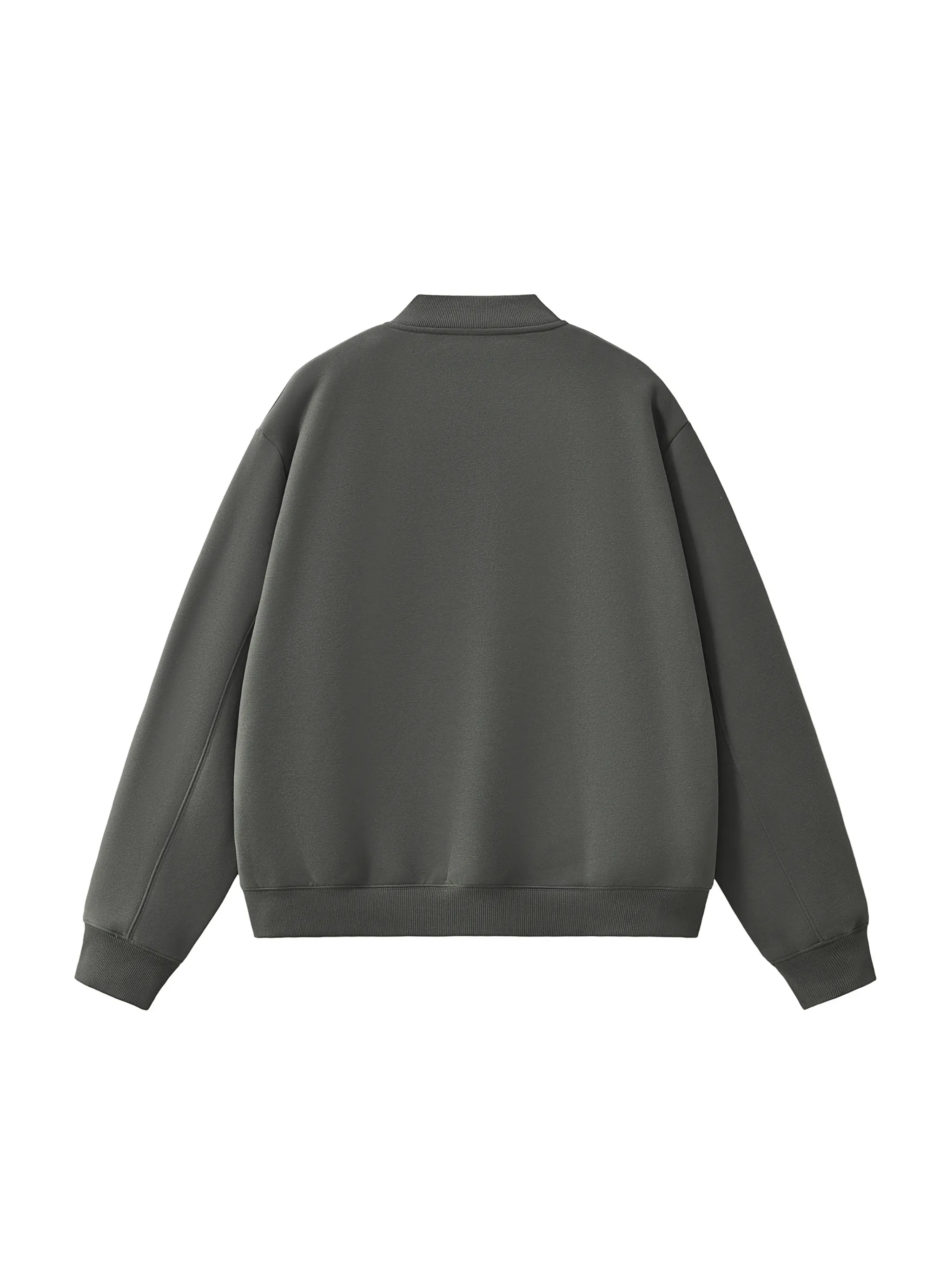 Essential Zip-Up Fleeced Varsity Jacket