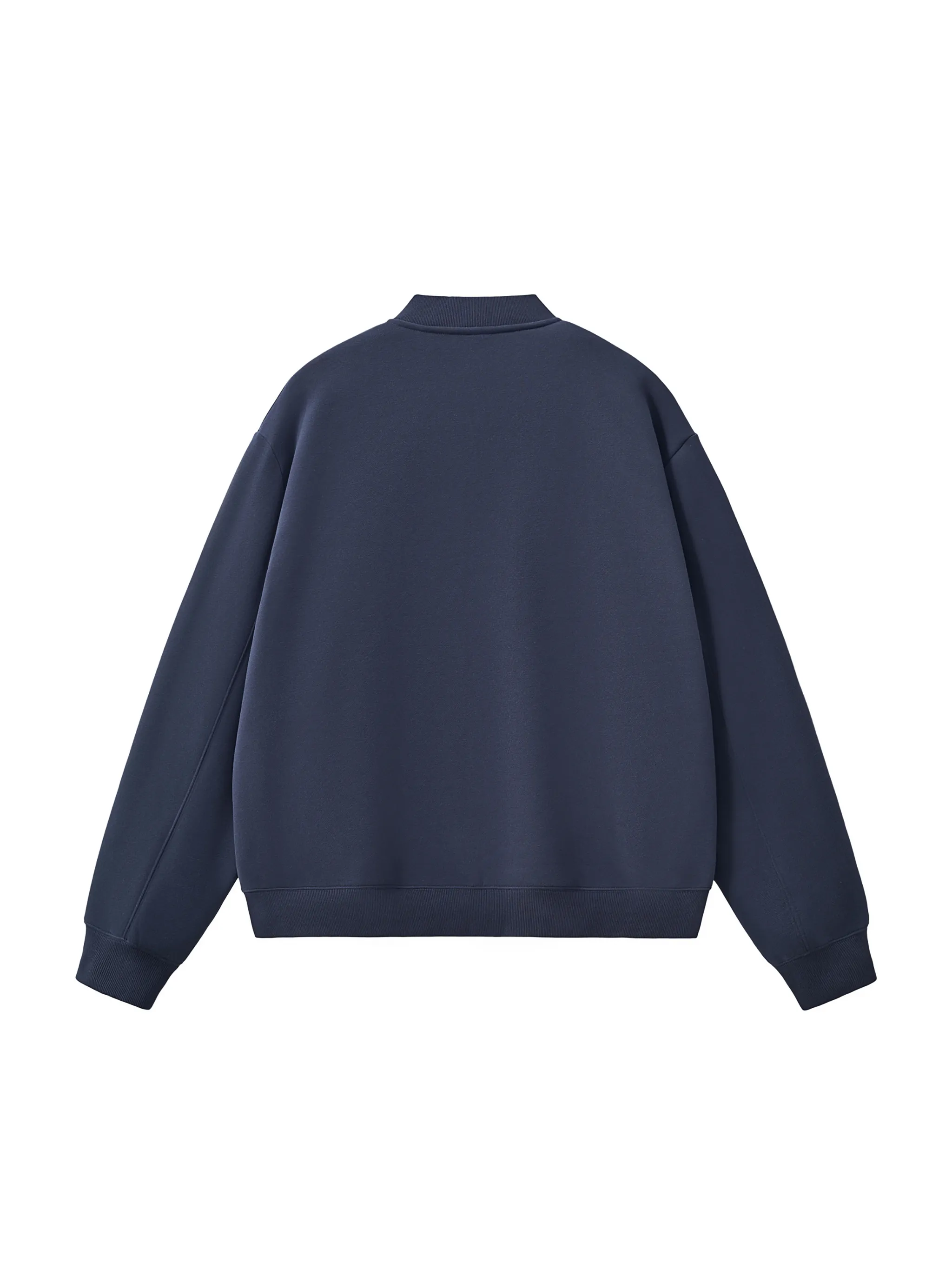 Essential Zip-Up Fleeced Varsity Jacket