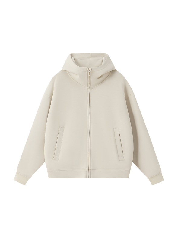 Essential Heavyweight High Neck  Zip-Up Hoodie