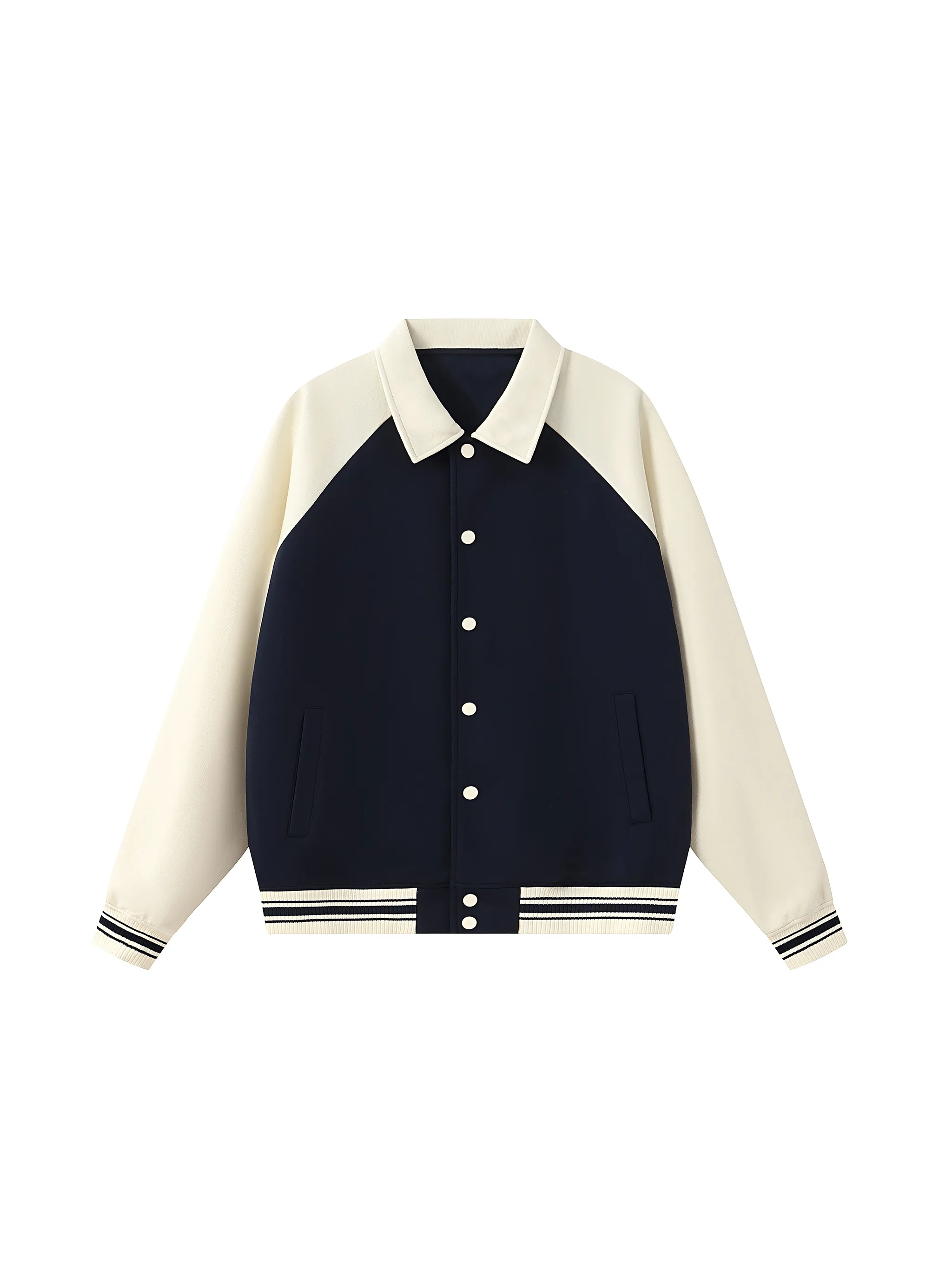 Contrast Raglan Sleeve Baseball Jacket