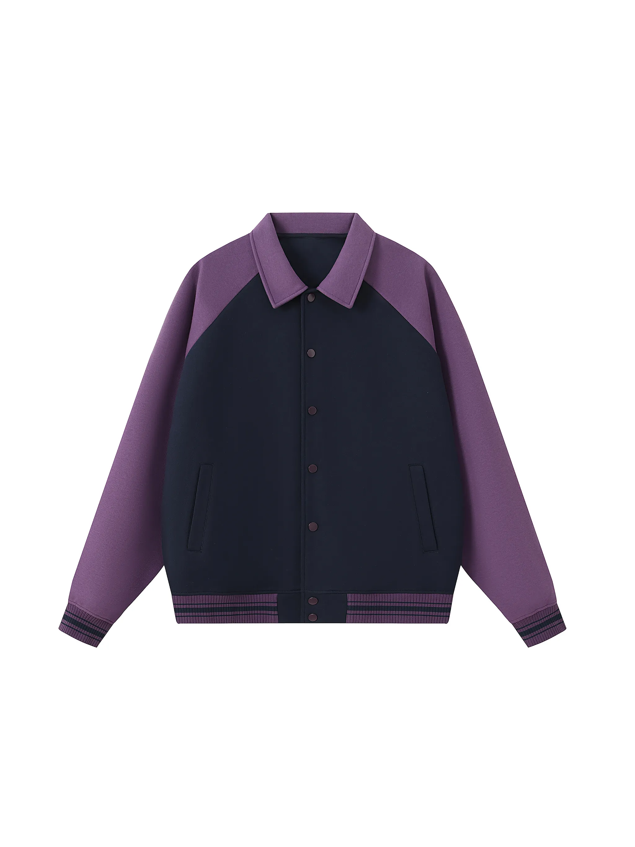 Contrast Raglan Sleeve Baseball Jacket