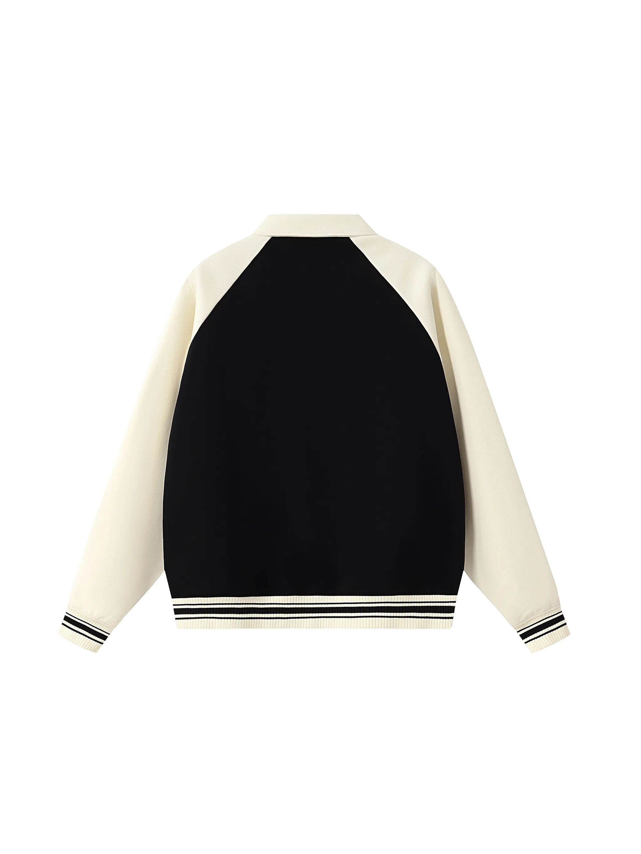 Contrast Raglan Sleeve Baseball Jacket
