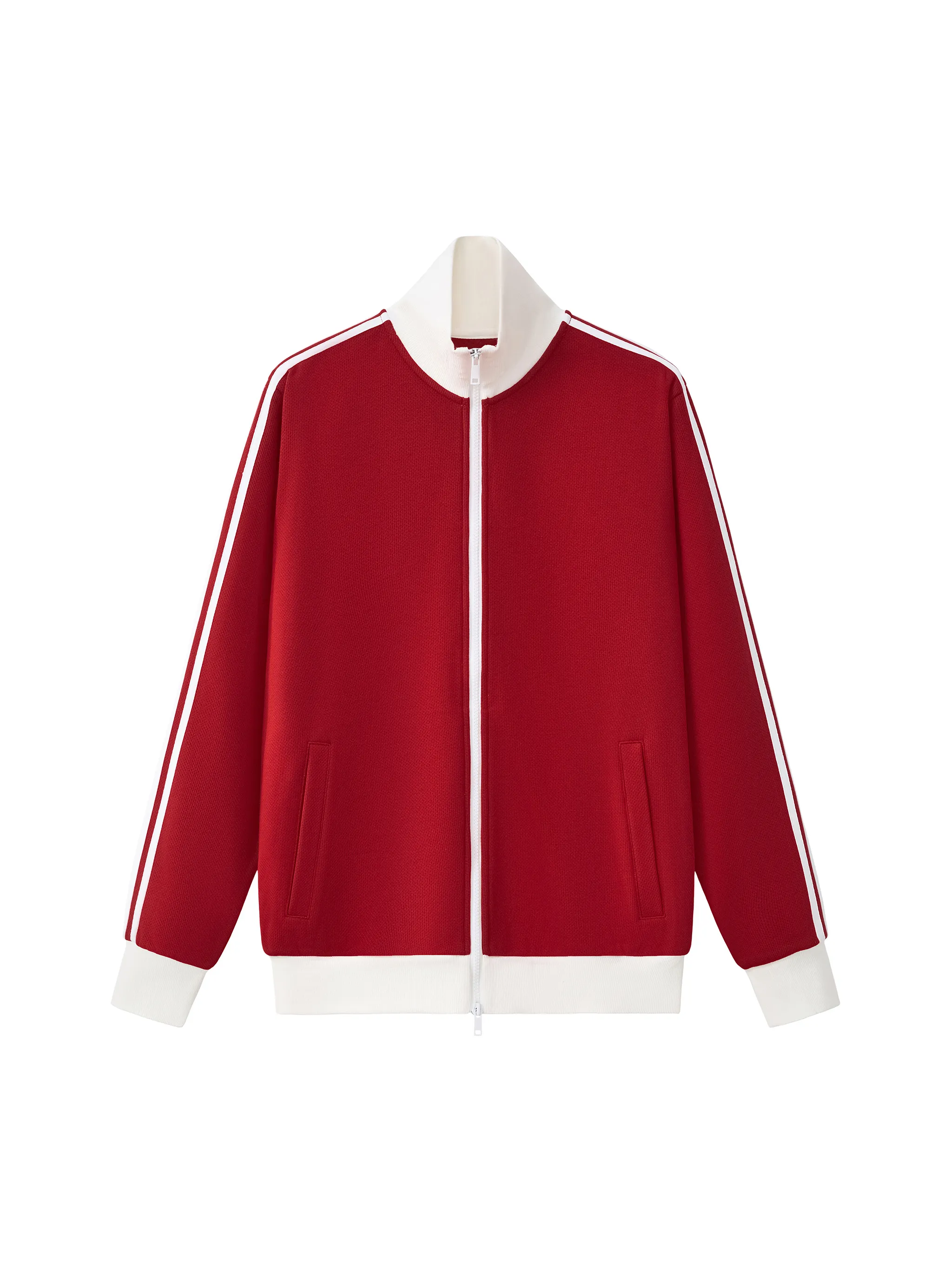Contrast Side Stripe Fleece Track Jacket