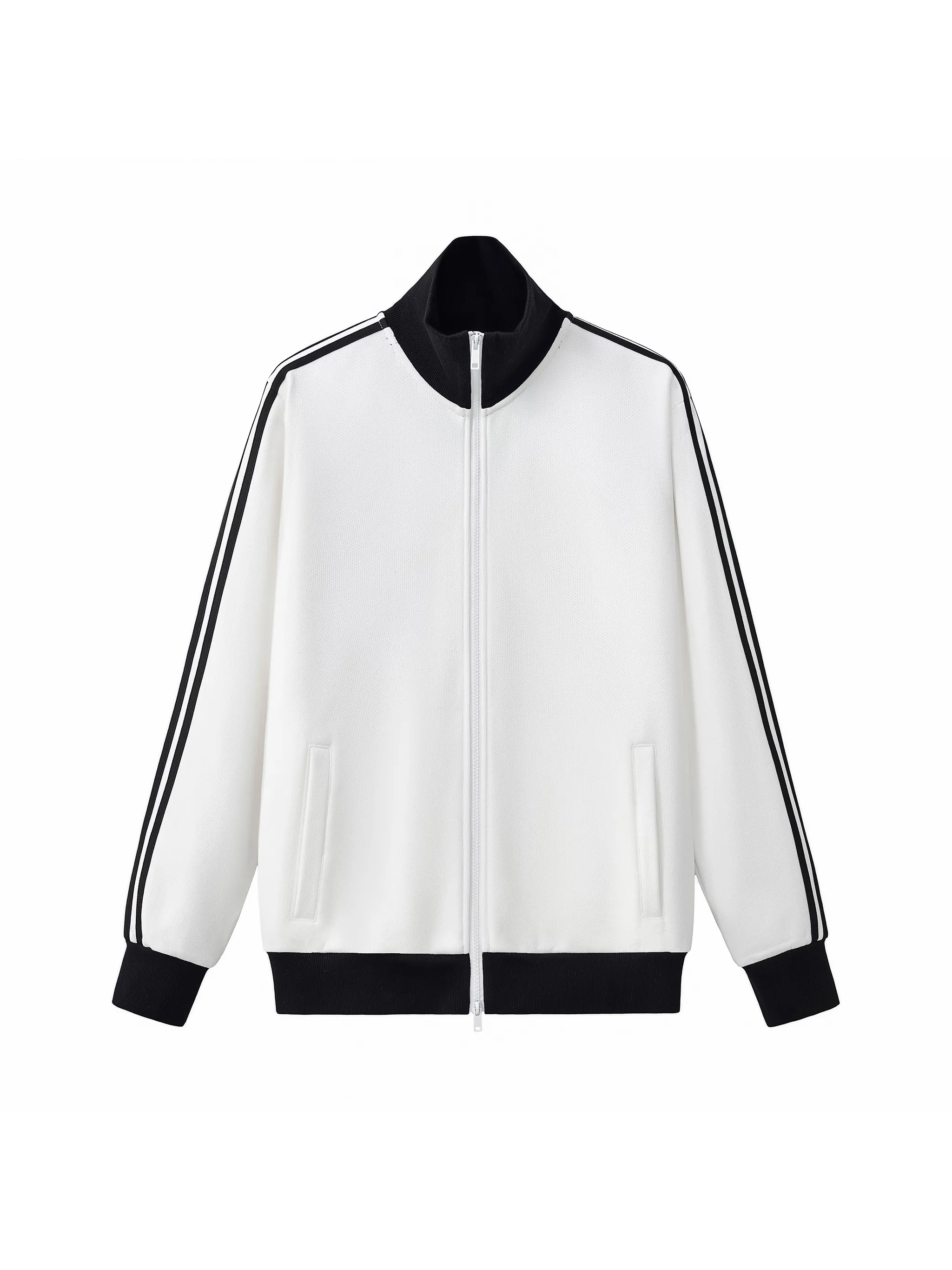 Contrast Side Stripe Fleece Track Jacket