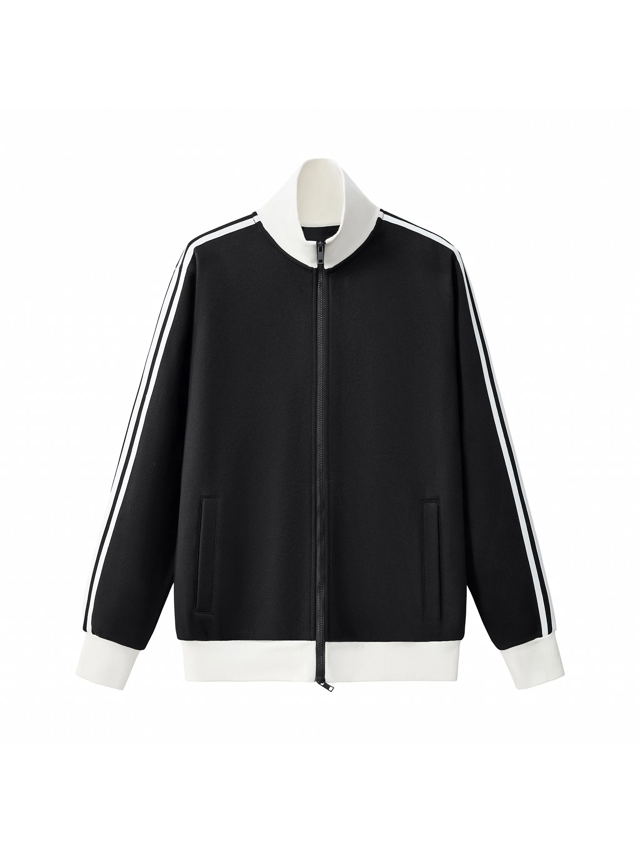 Contrast Side Stripe Fleece Track Jacket