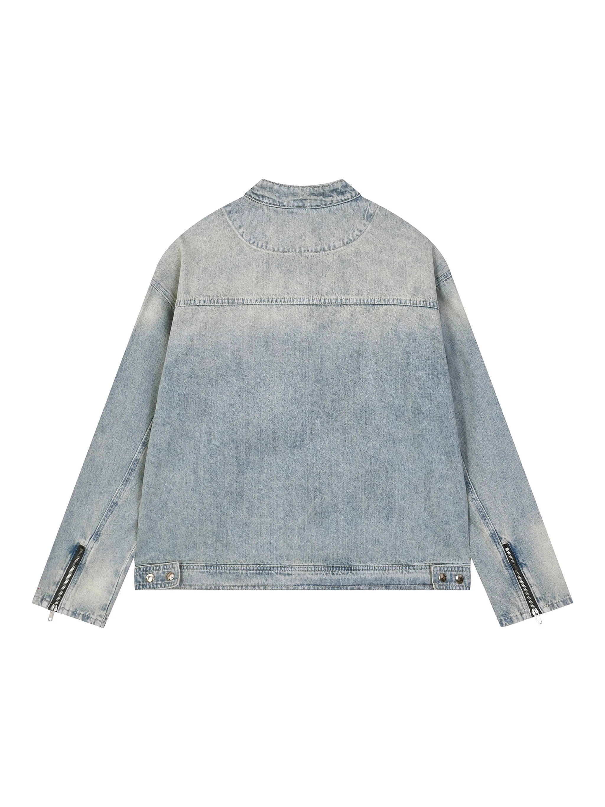 Vintage Wash Zip Denim Jacket