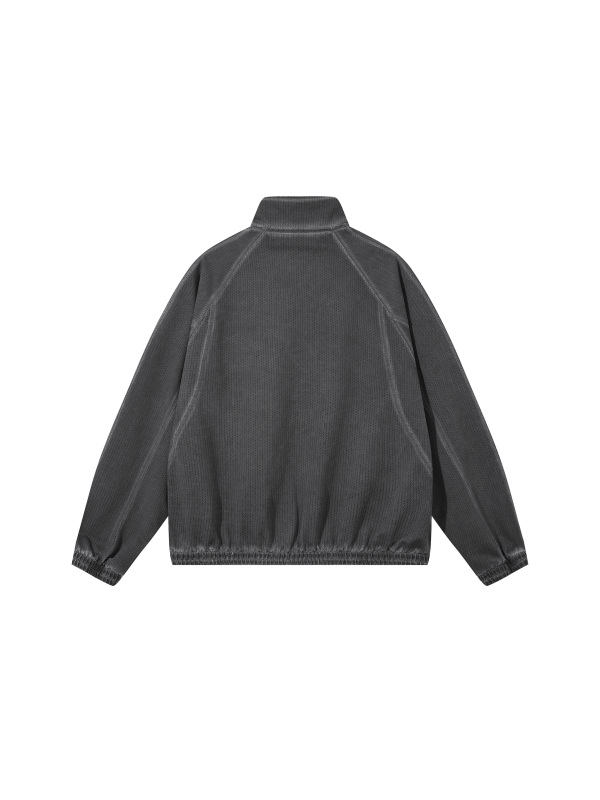 Unisex Vintage Wash Full Zip Mesh Jacket