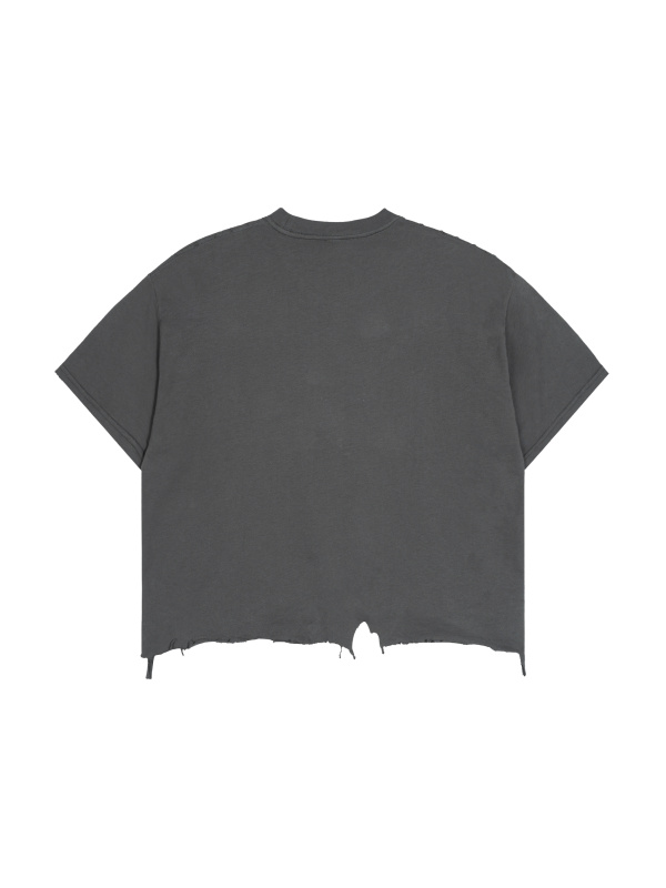 Vintage Wash Boxy Distressed Hem T-Shirt