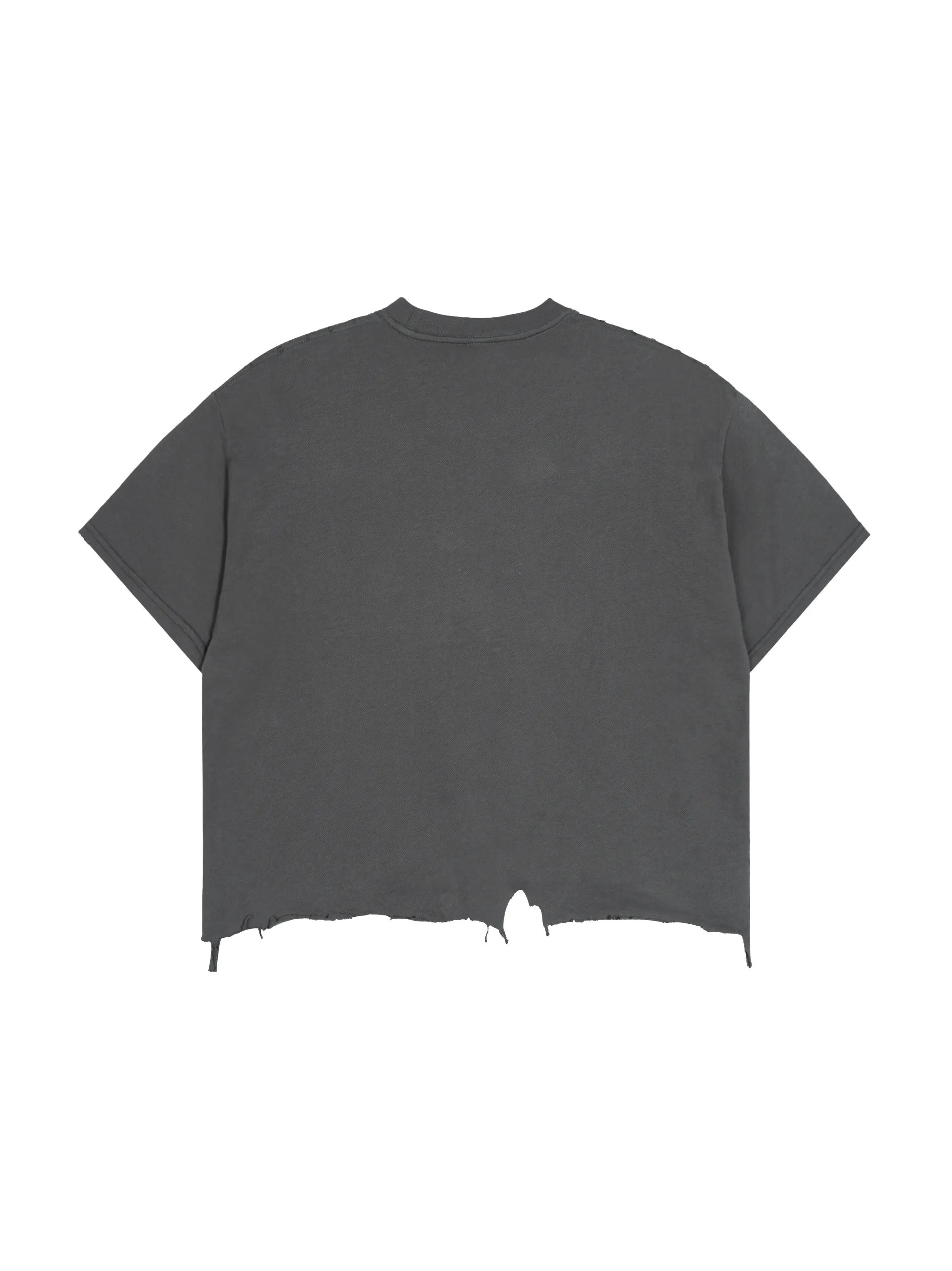 Vintage Wash Boxy Distressed Hem T-Shirt