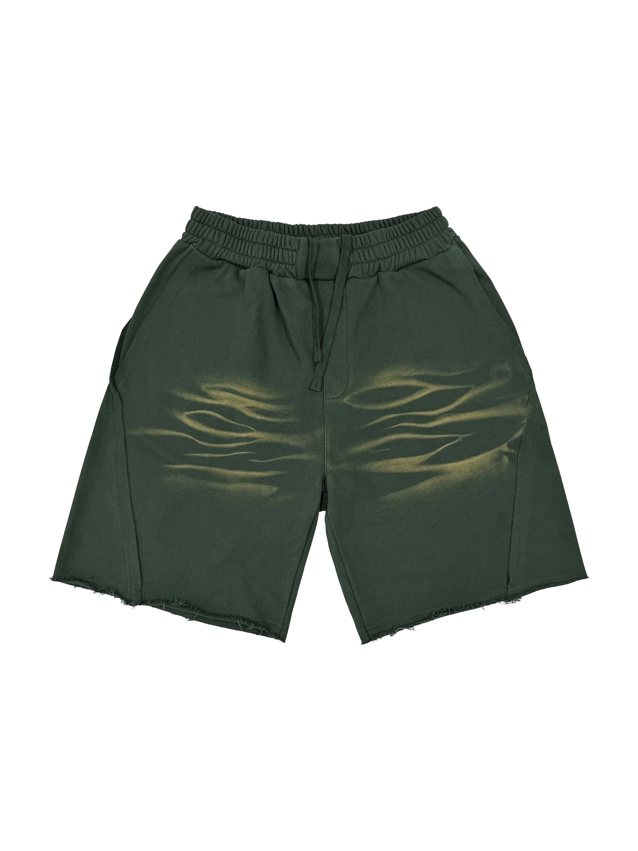 Vintage Washed Tiger Stripes Short Pants