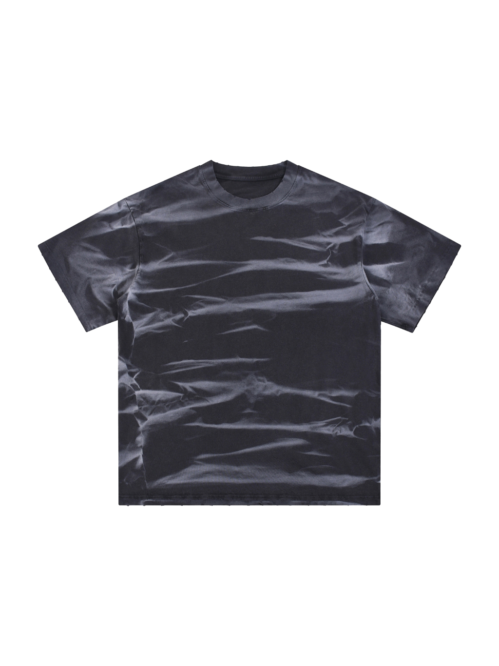 Irregular Stripe Frayed Monkey Washed T-Shirt - 250 GSM - Thumbnail Image