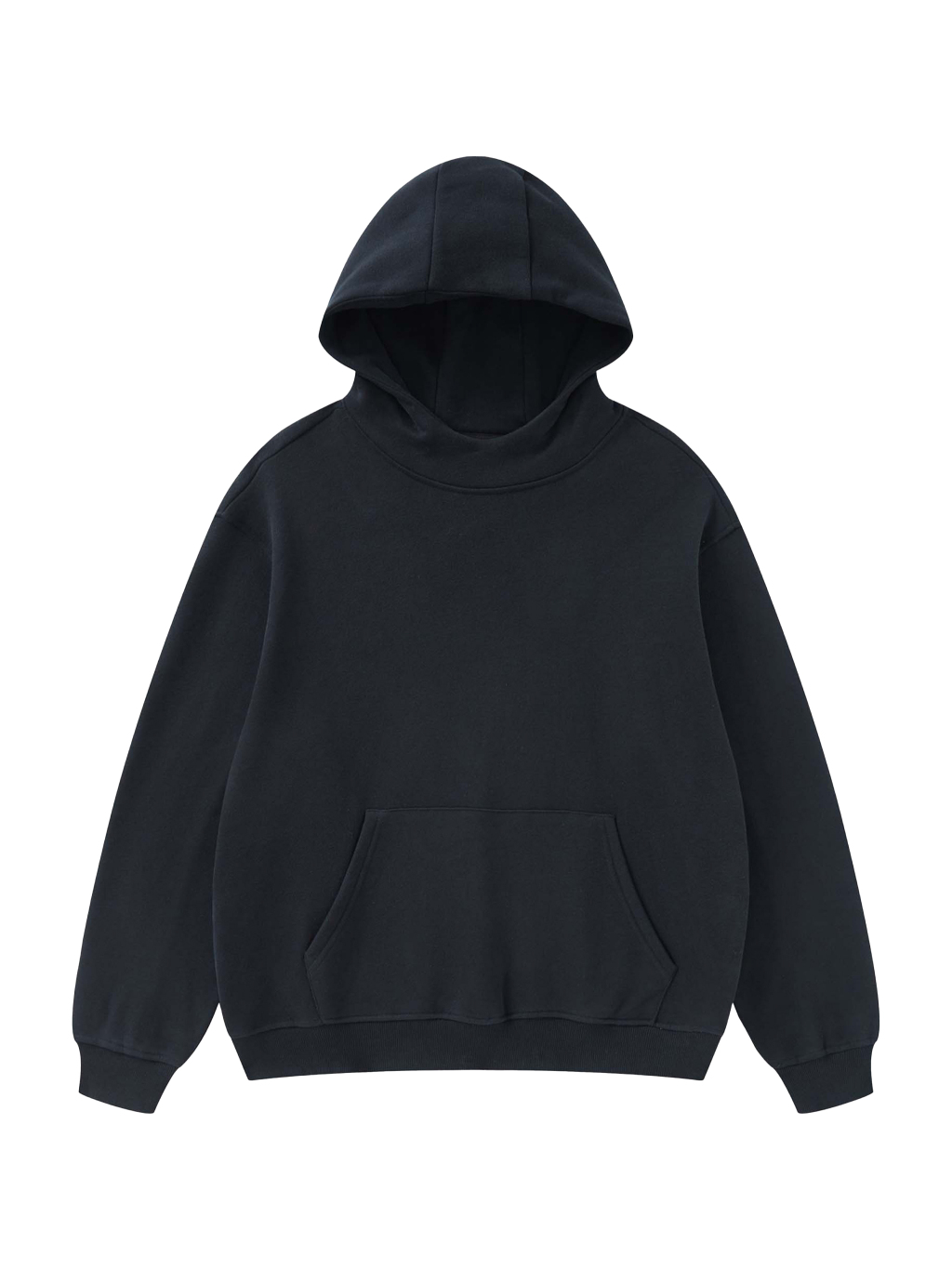  High Neck Insulated FOG Solid Color Fleece Hoodie - 385 GSM - Thumbnail Image