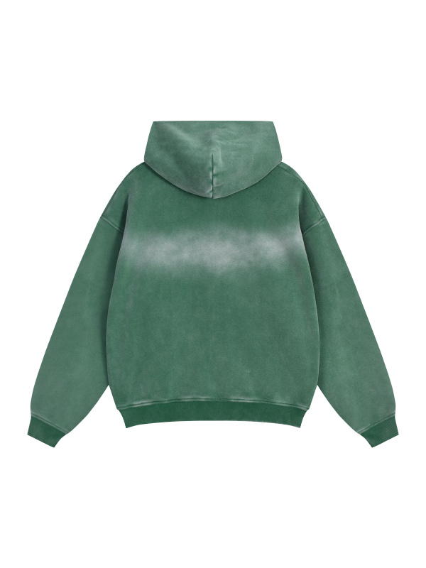Sunfade Two-way Zipper Boxy Fleece Hoodie