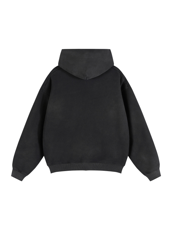 Sunfade Two-way Zipper Boxy Fleece Hoodie