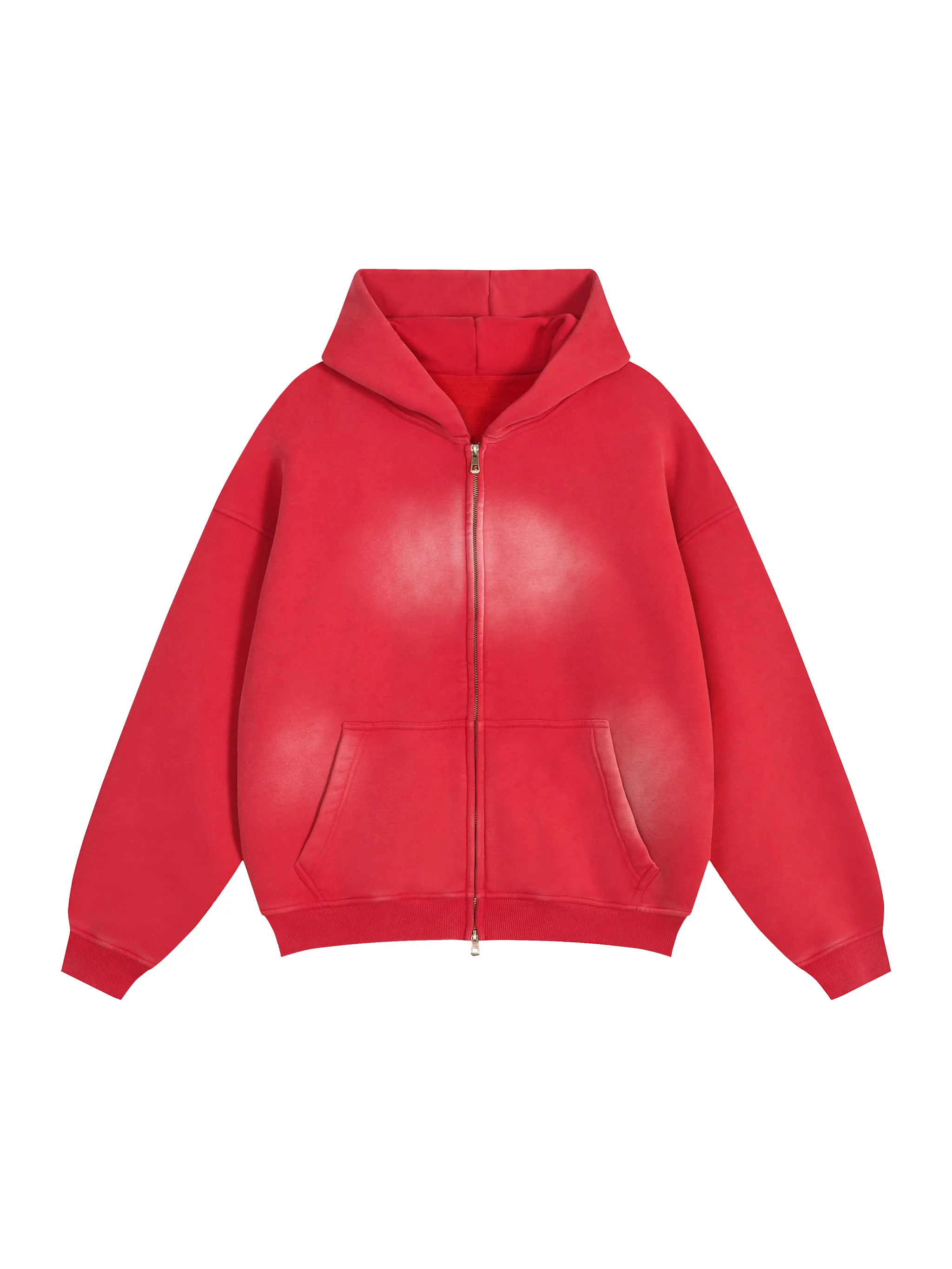 Sunfade Two-way Zipper Boxy Fleece Hoodie