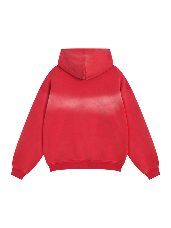 Sunfade Two-way Zipper Boxy Fleece Hoodie