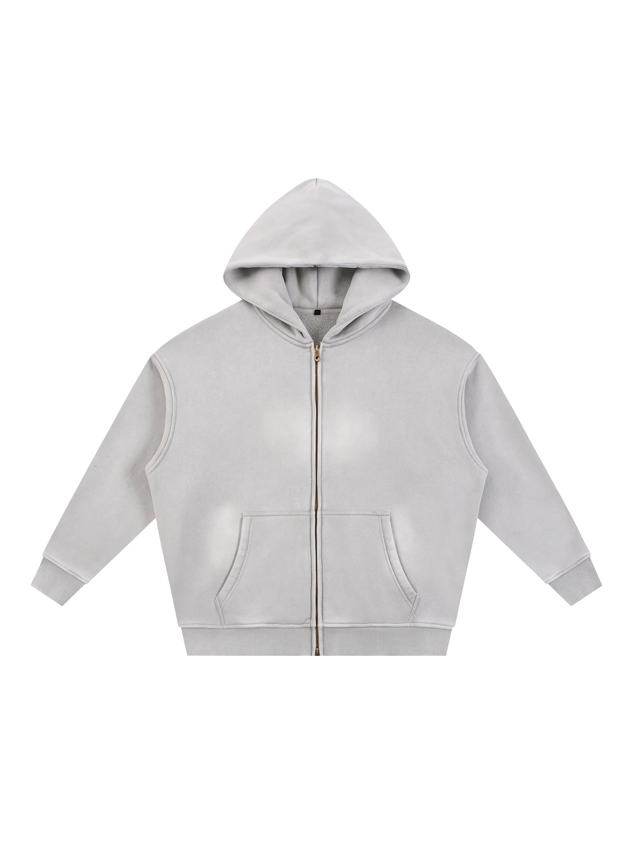 Sunfade Two-way Zipper Boxy Fleece Hoodie