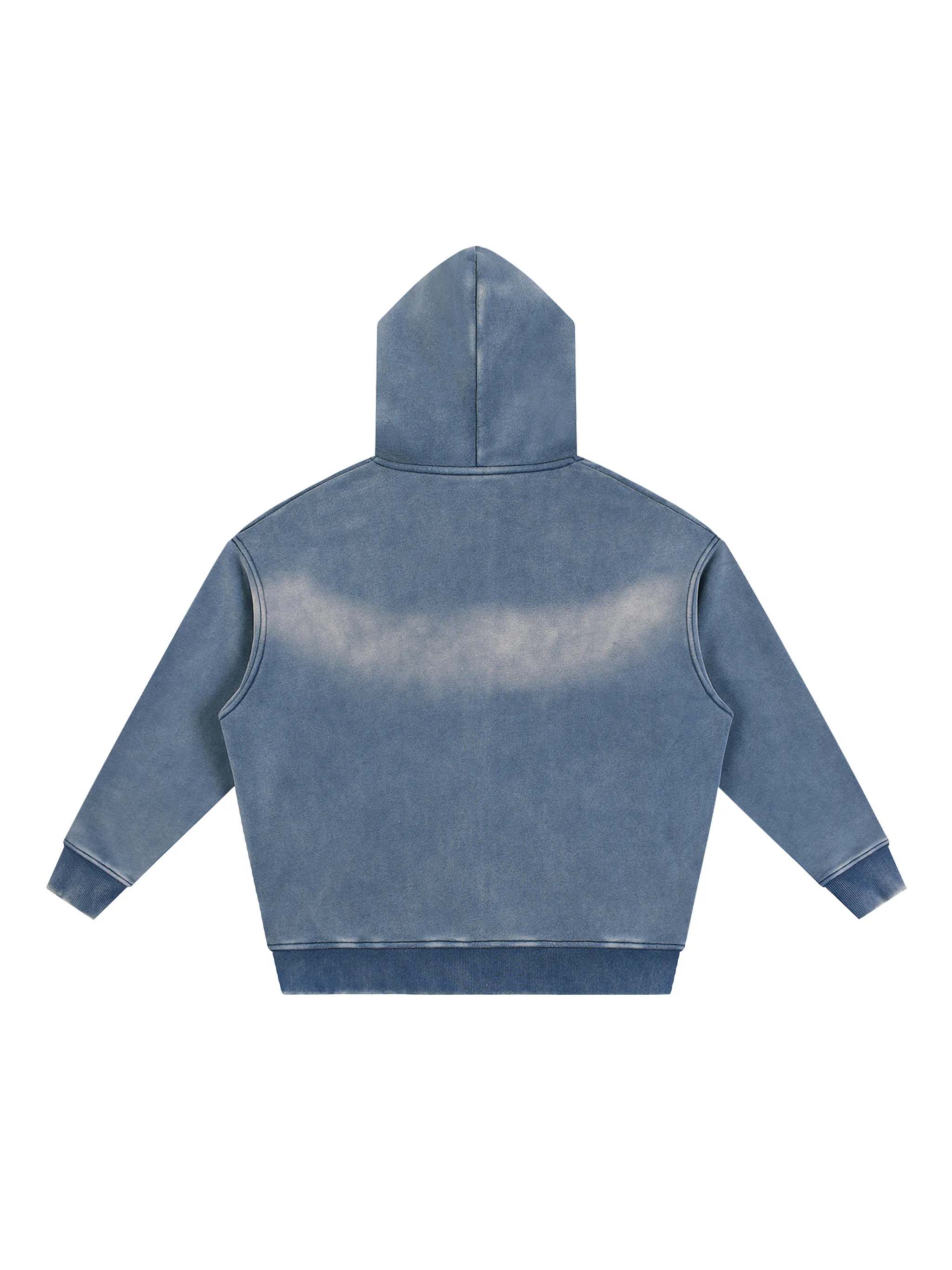 Sunfade Two-way Zipper Boxy Fleece Hoodie