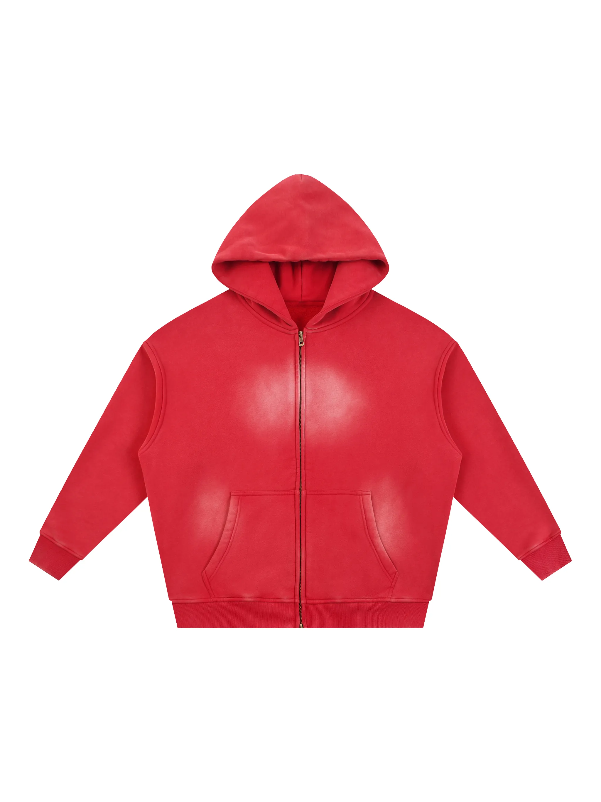 Sunfade Two-way Zipper Boxy Fleece Hoodie