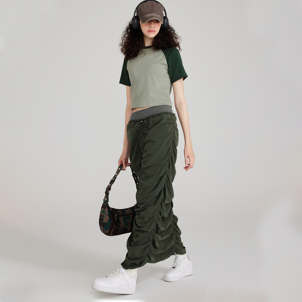 Streetwear Pleated Quick-drying Maxi Dress - Print On Demand-5