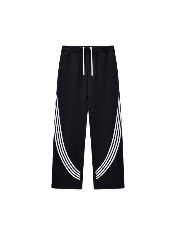 Curved Stripe Straight Sweatpants