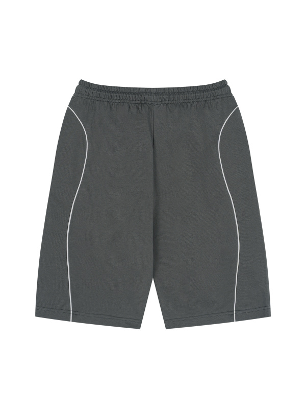 Unisex Piping Drawstring Shorts