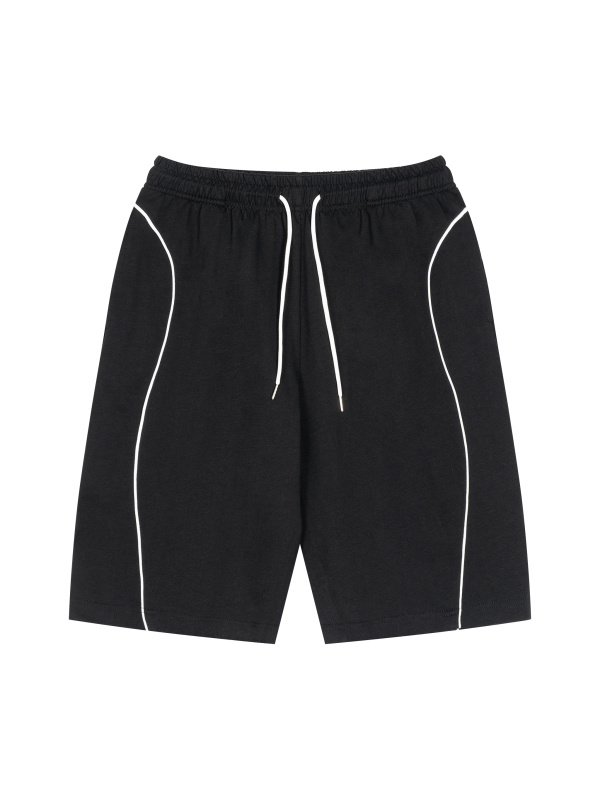 Unisex Piping Drawstring Shorts