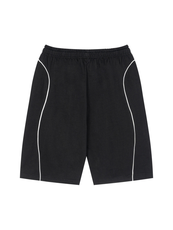 Unisex Piping Drawstring Shorts