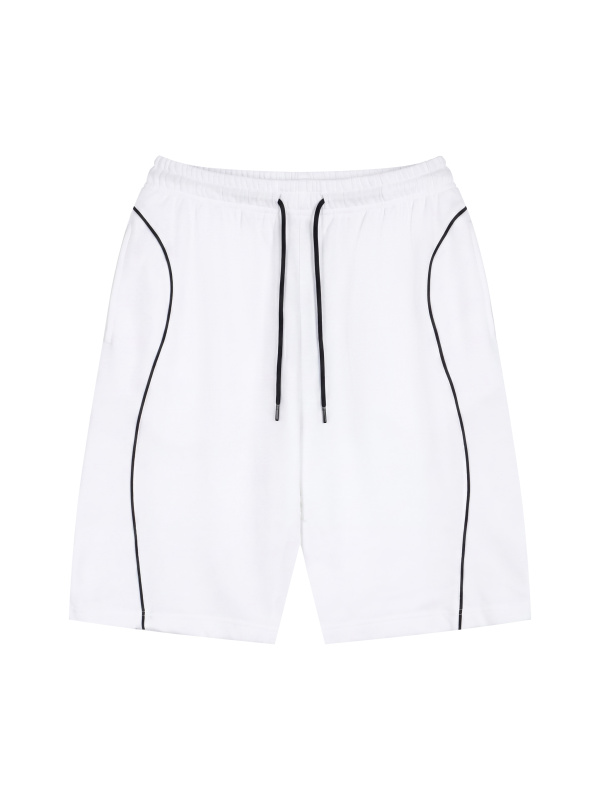 Unisex Piping Drawstring Shorts