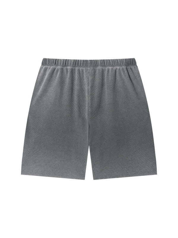 Unisex Vintage Wash Sunfade Waffle Raw Hem Shorts
