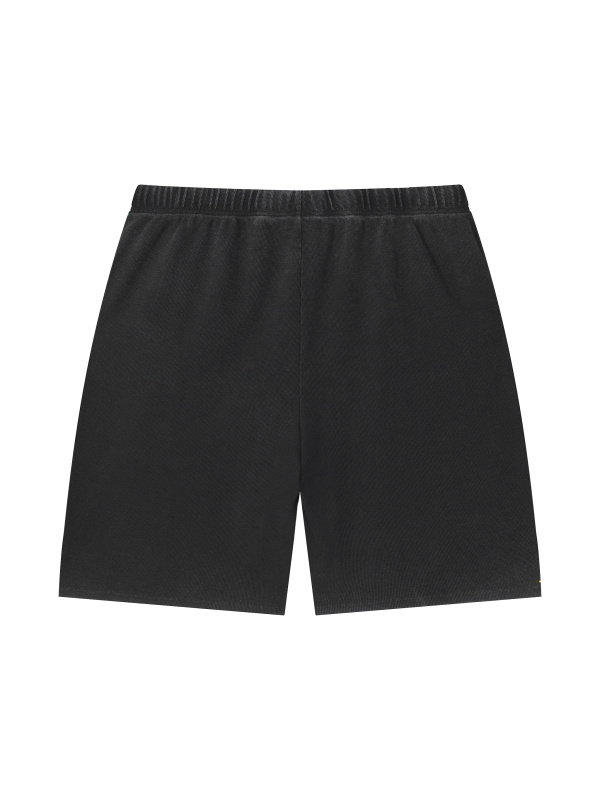 Unisex Vintage Wash Sunfade Waffle Raw Hem Shorts