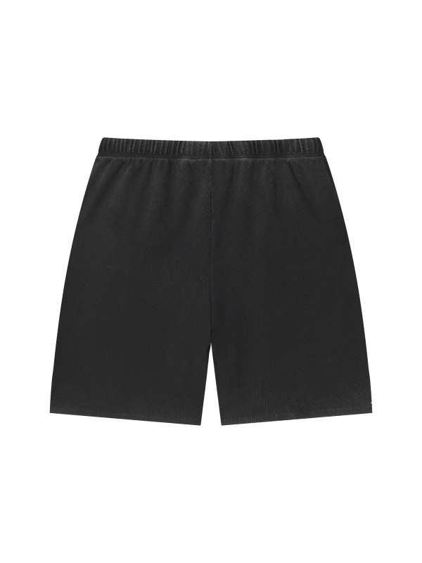 Unisex Vintage Wash Sunfade Waffle Raw Hem Shorts